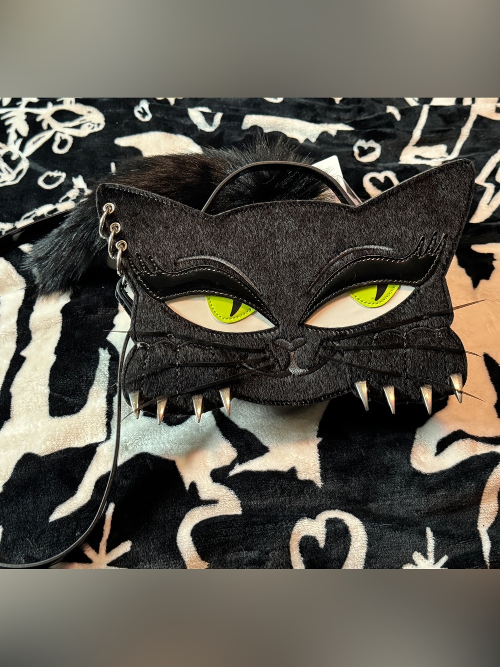 Claw Up Black Cat Crossbody Bag